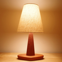 Table lamp in solid teak